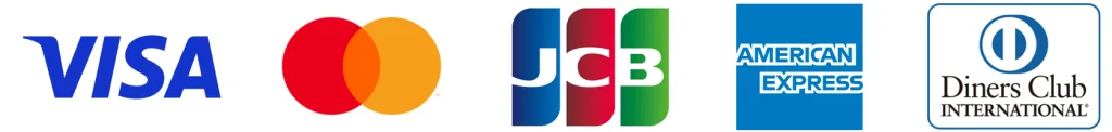 対応クレジットカード:VISA,Mastercard,JCB,AmericanExpress,Diners